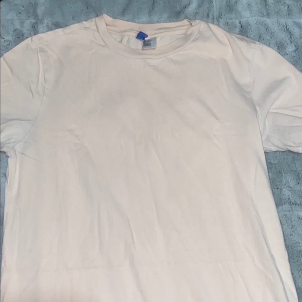 Plain light pink elongated shirt // S //